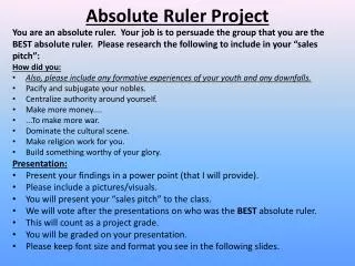 Absolute Ruler Project