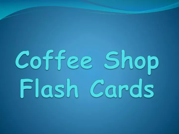coffee shop flash cards