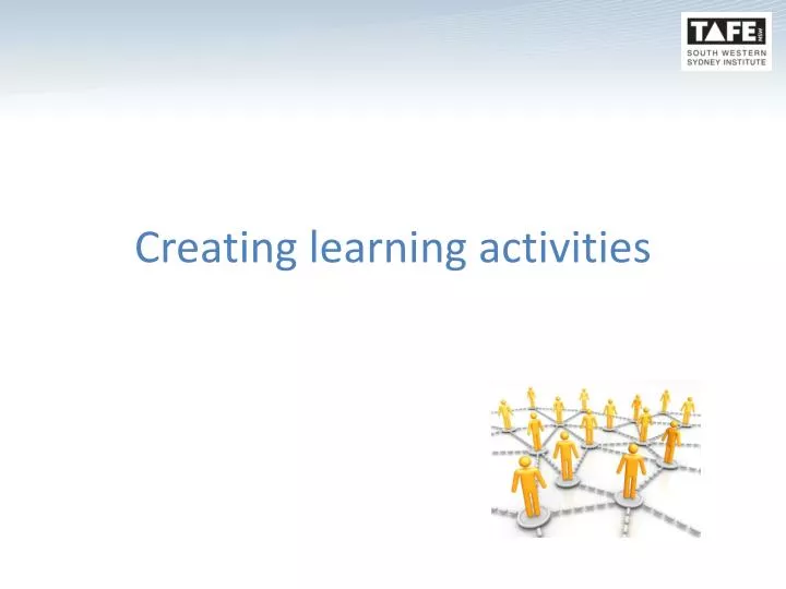 creating learning activities