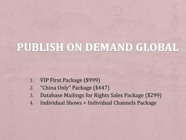 publish on demand global