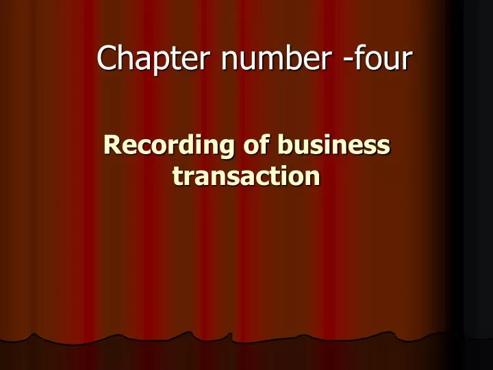 recording of business transaction