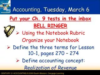 Accounting, Tuesday, March 6