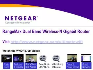 RangeMax Dual Band Wireless-N Gigabit Router Visit http://www.netgear.com/ultimatewifi