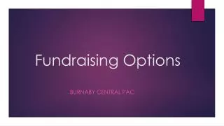 Fundraising Options