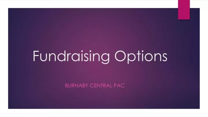 fundraising options
