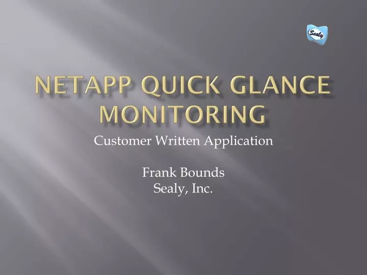 netapp quick glance monitoring