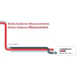 Media Audience Measurement &amp; Online Audience Measurement