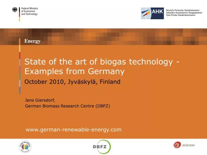 state of the art of biogas technology examples from germany