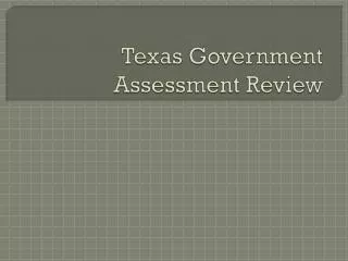 Texas Government Assessment Review