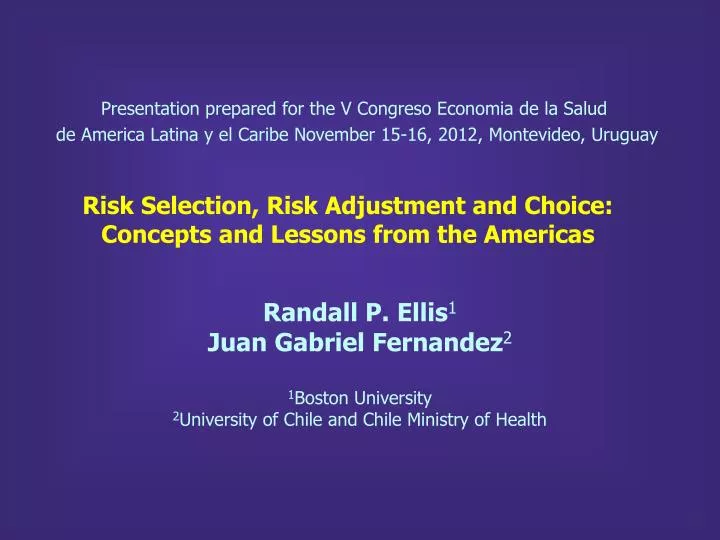 risk selection risk adjustment and choice concepts and lessons from the americas