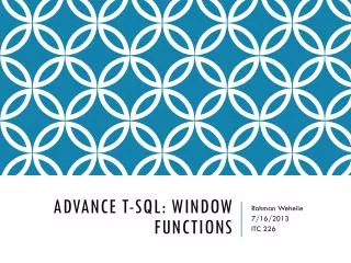 Advance T-SQL: Window Functions