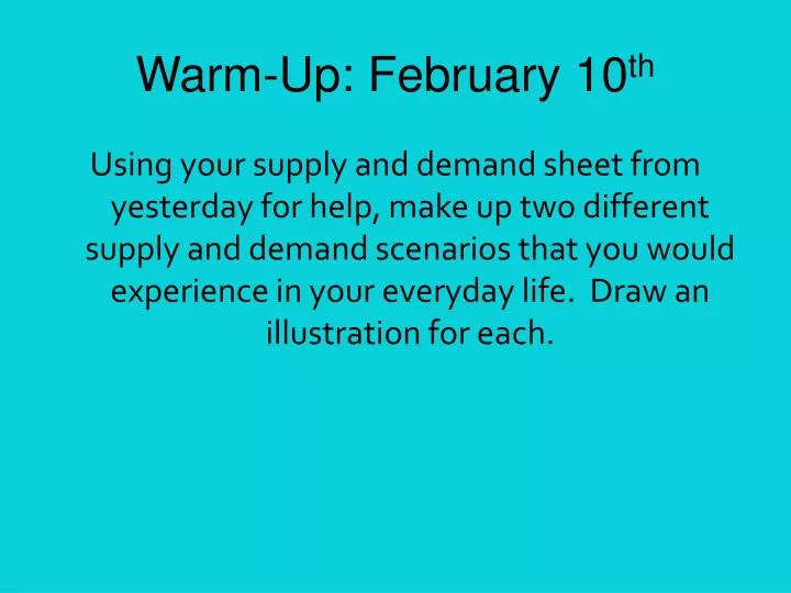 warm up february 10 th