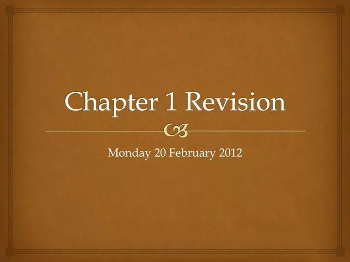 chapter 1 revision