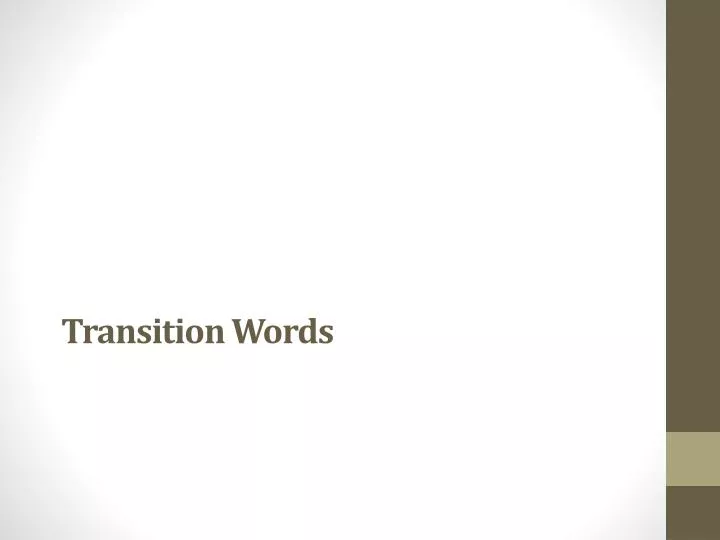 transition words