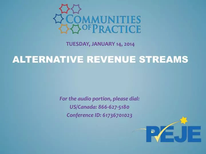 tuesday january 14 2014 alternative revenue streams