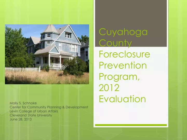 cuyahoga county foreclosure prevention program 2012 evaluation
