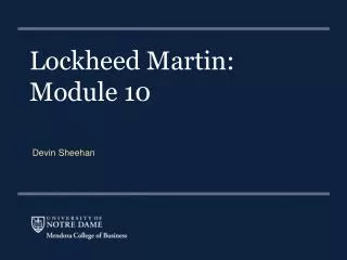 Lockheed Martin: Module 10