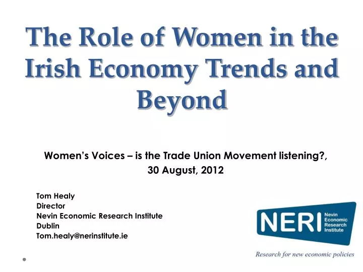 the role of women in the irish economy trends and beyond
