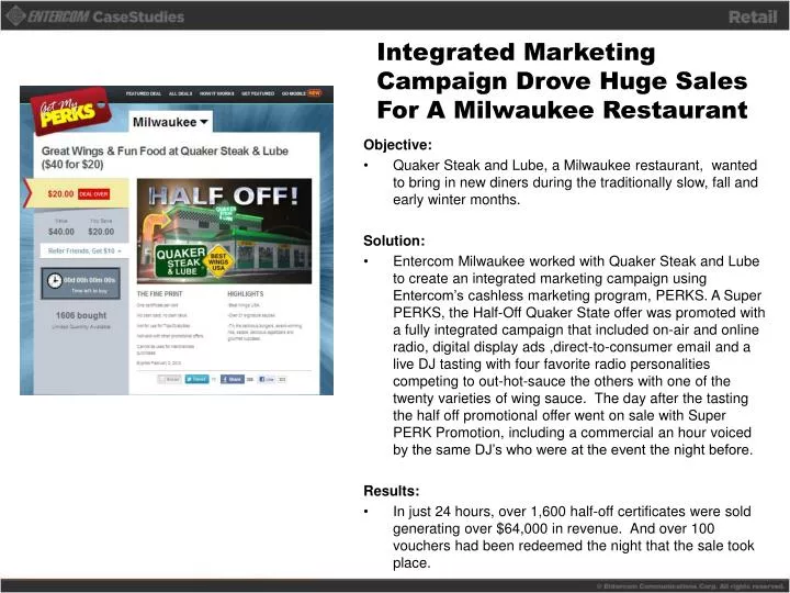 integrated marketing campaign drove huge sales for a milwaukee restaurant