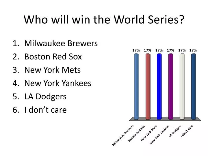 who will win the world series