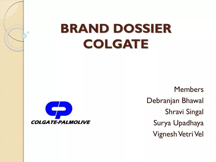 brand dossier colgate