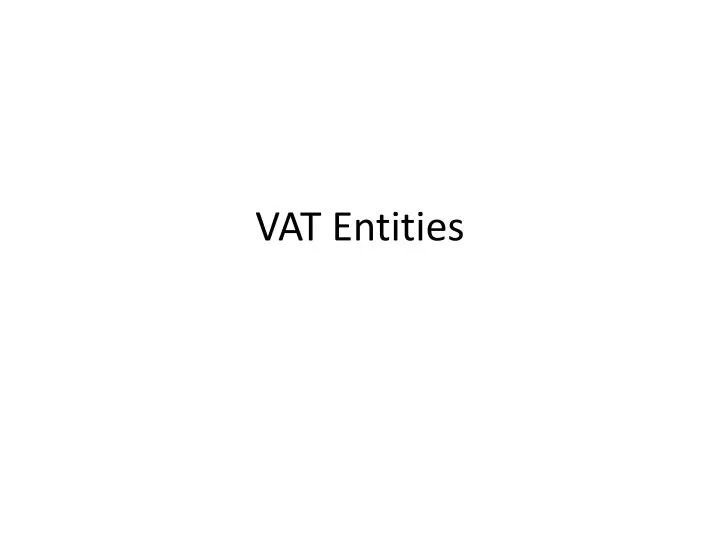vat entities