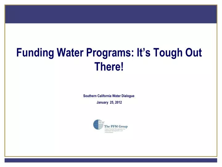 funding water programs it s tough out there