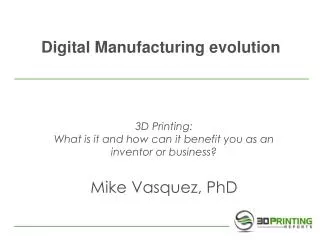 Digital Manufacturing evolution