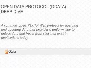 Open Data Protocol (OData) Deep Dive