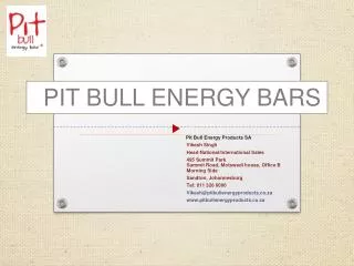 PIT BULL ENERGY BARS