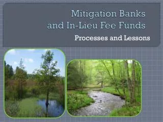 Mitigation Banks and In-Lieu Fee Funds