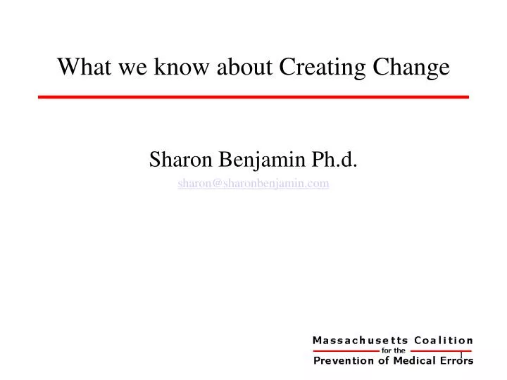 what we know about creating change