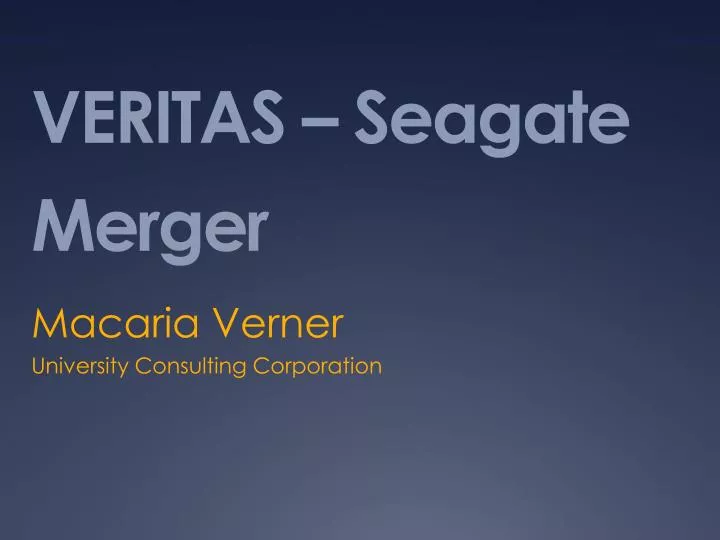 veritas seagate merger