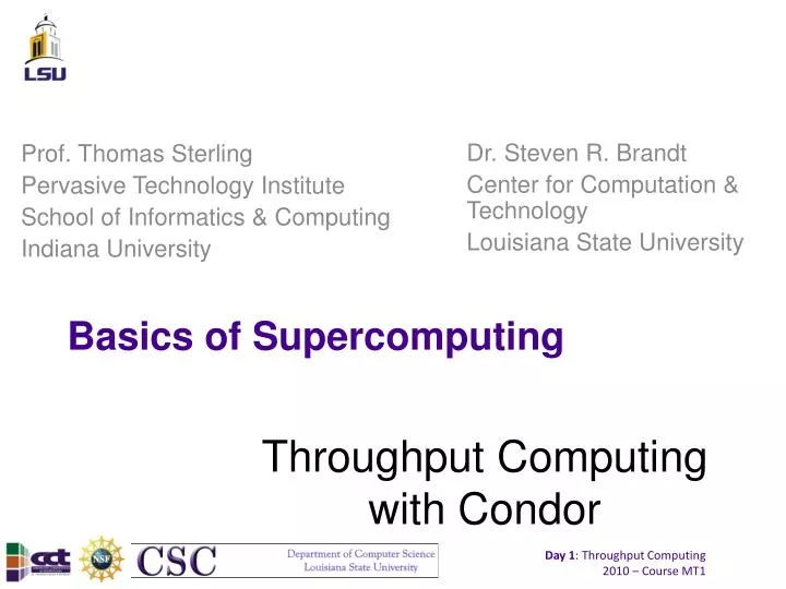 basics of supercomputing