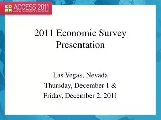 2011 Economic Survey Presentation