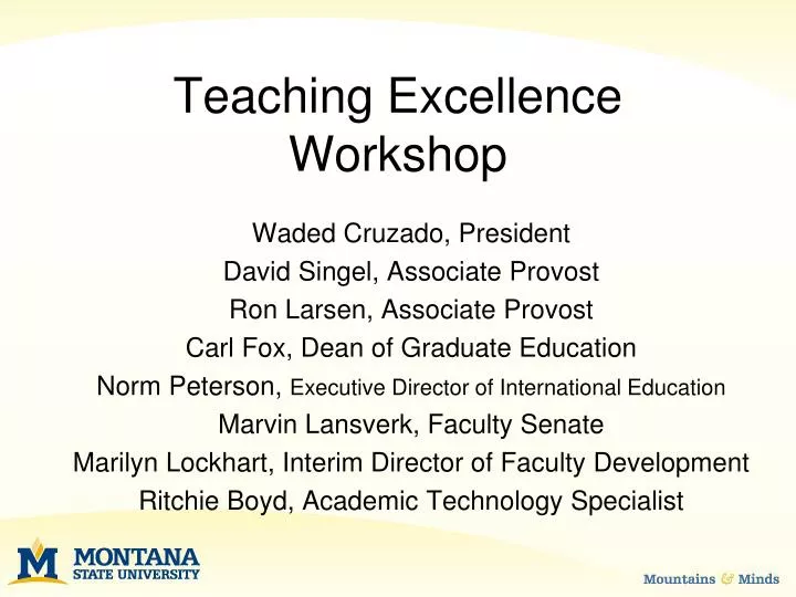 teaching excellence workshop