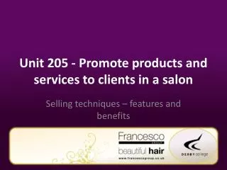 Unit 205 - Promote products and services to clients in a salon