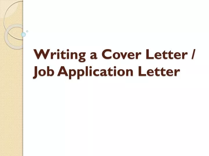 writing a cover letter job application letter