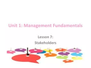 Unit 1: Management Fundamentals