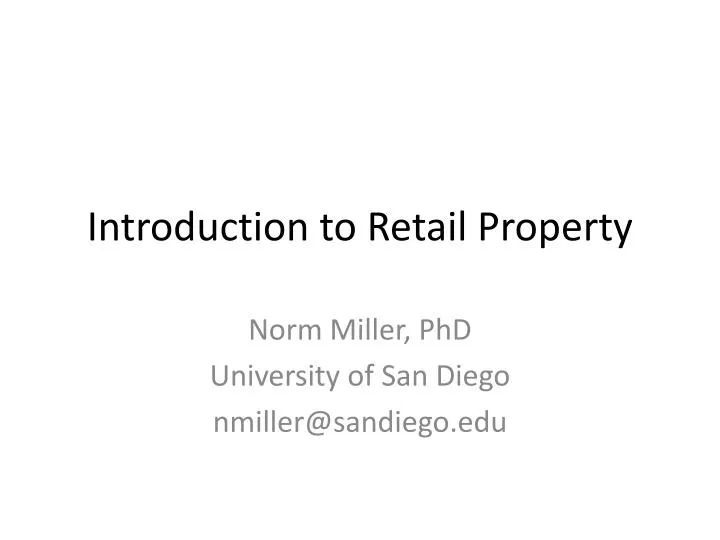 introduction to retail property