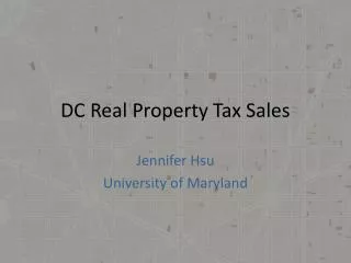 DC Real Property Tax Sales