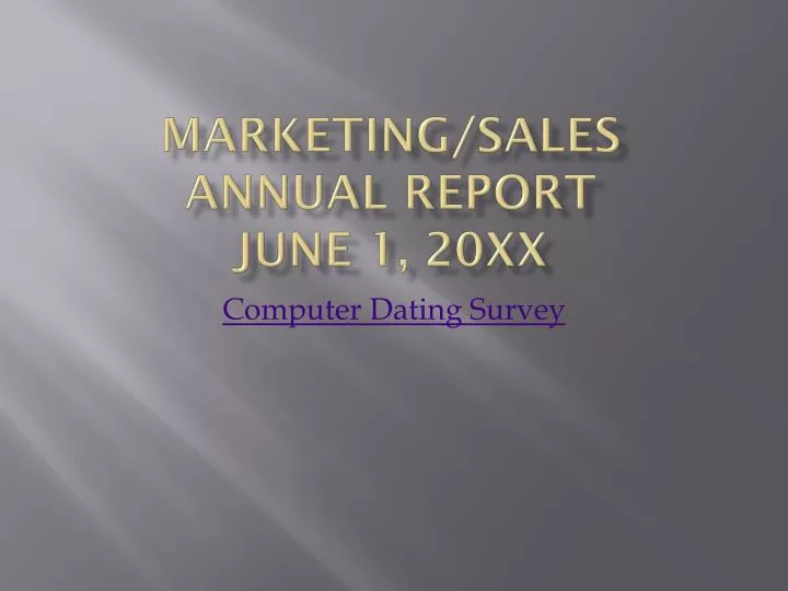 marketing sales annual report june 1 20xx