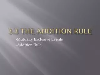 3 3 the addition rule
