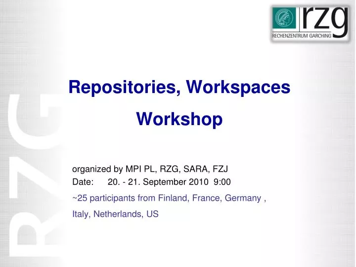 repositories workspaces workshop