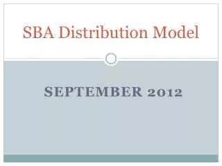 SBA Distribution Model