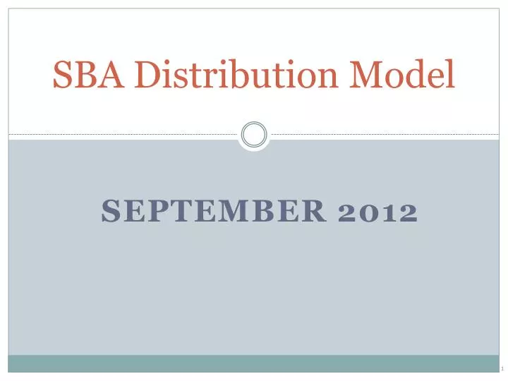 sba distribution model