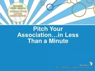 Pitch Your Association…in Less Than a Minute
