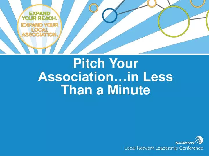 pitch your association in less than a minute