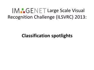 Large Scale Visual Recognition Challenge (ILSVRC) 2013: Classification spotlights