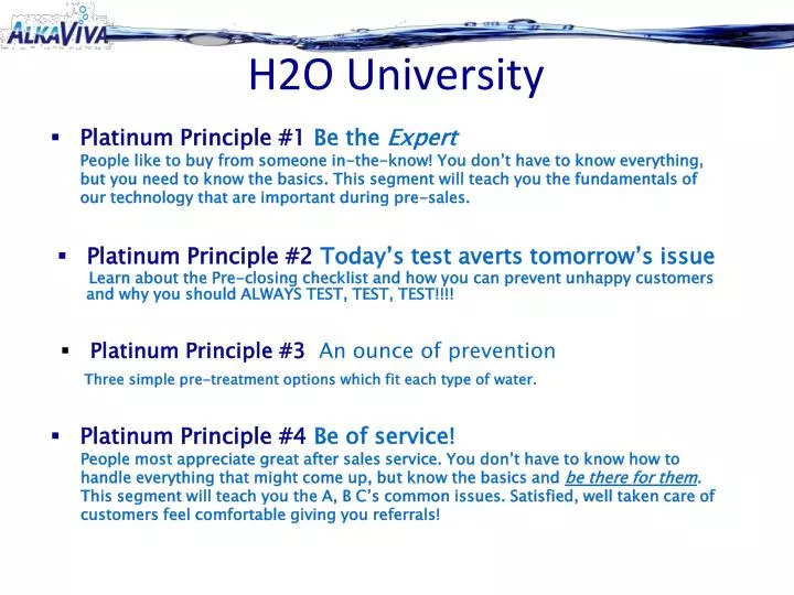 h2o university